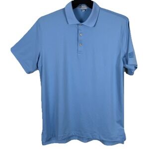 Peter Millar Summer Comfort Polo Shirt Mens M Blue Golf Performance Logo